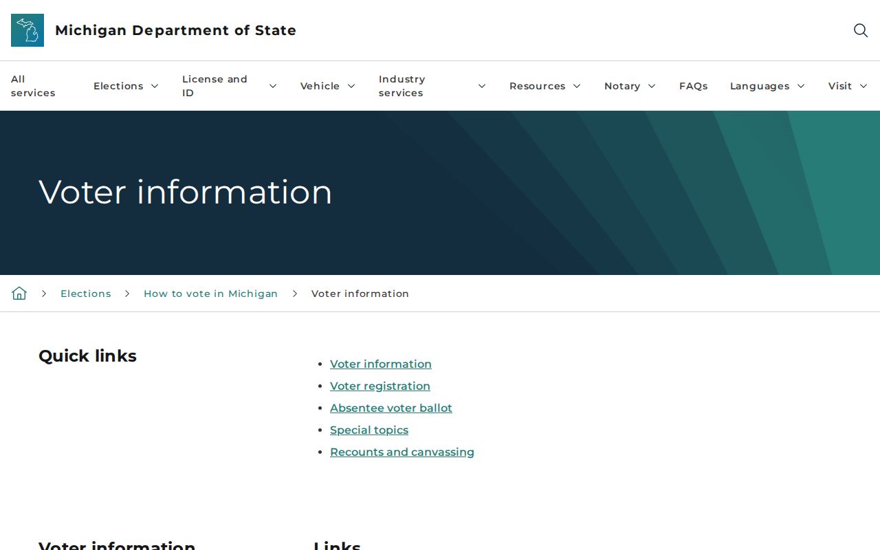 Allen Park resident lookup voter-record source from Michigan elections