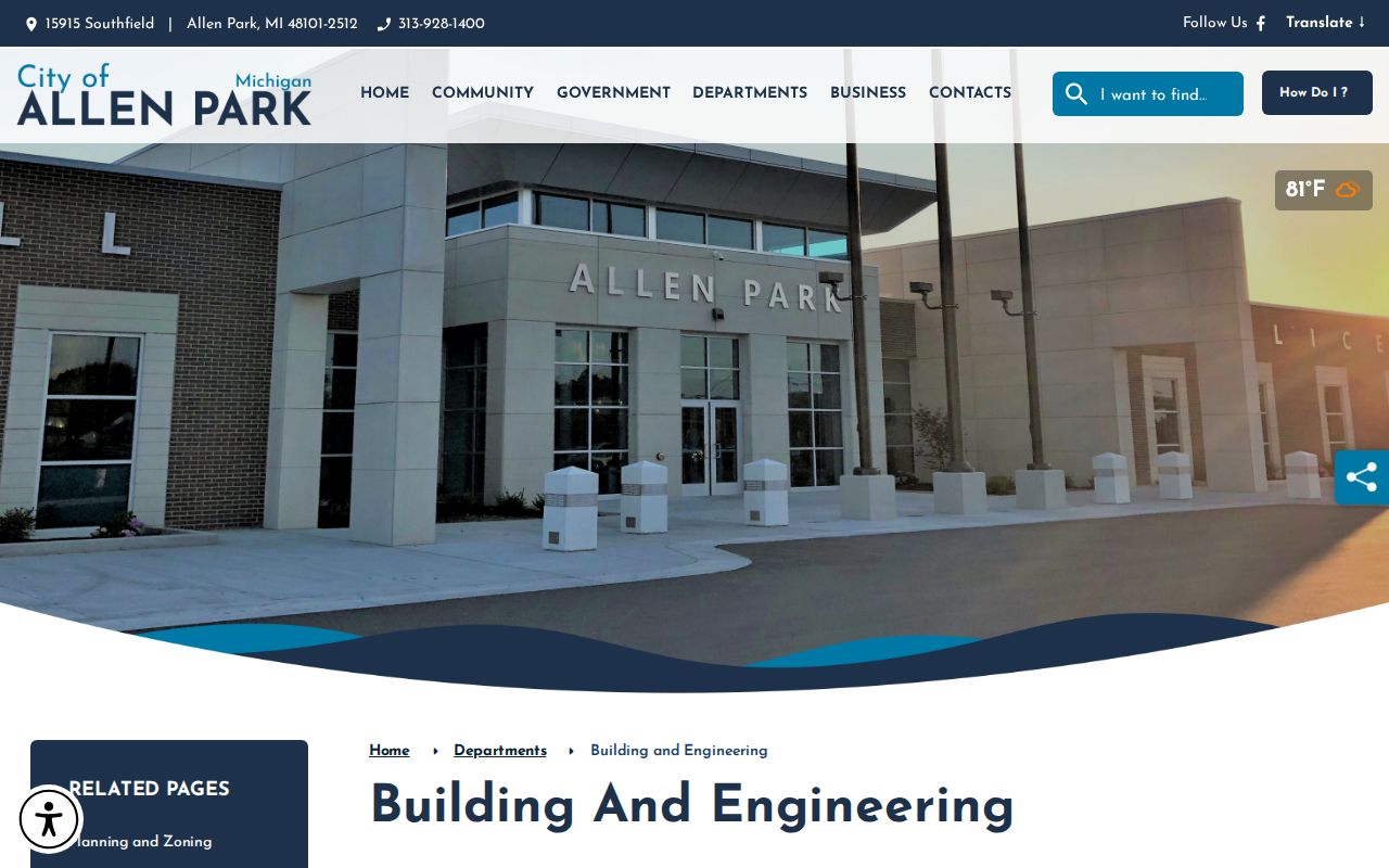 Allen Park street directory Building and Engineering records